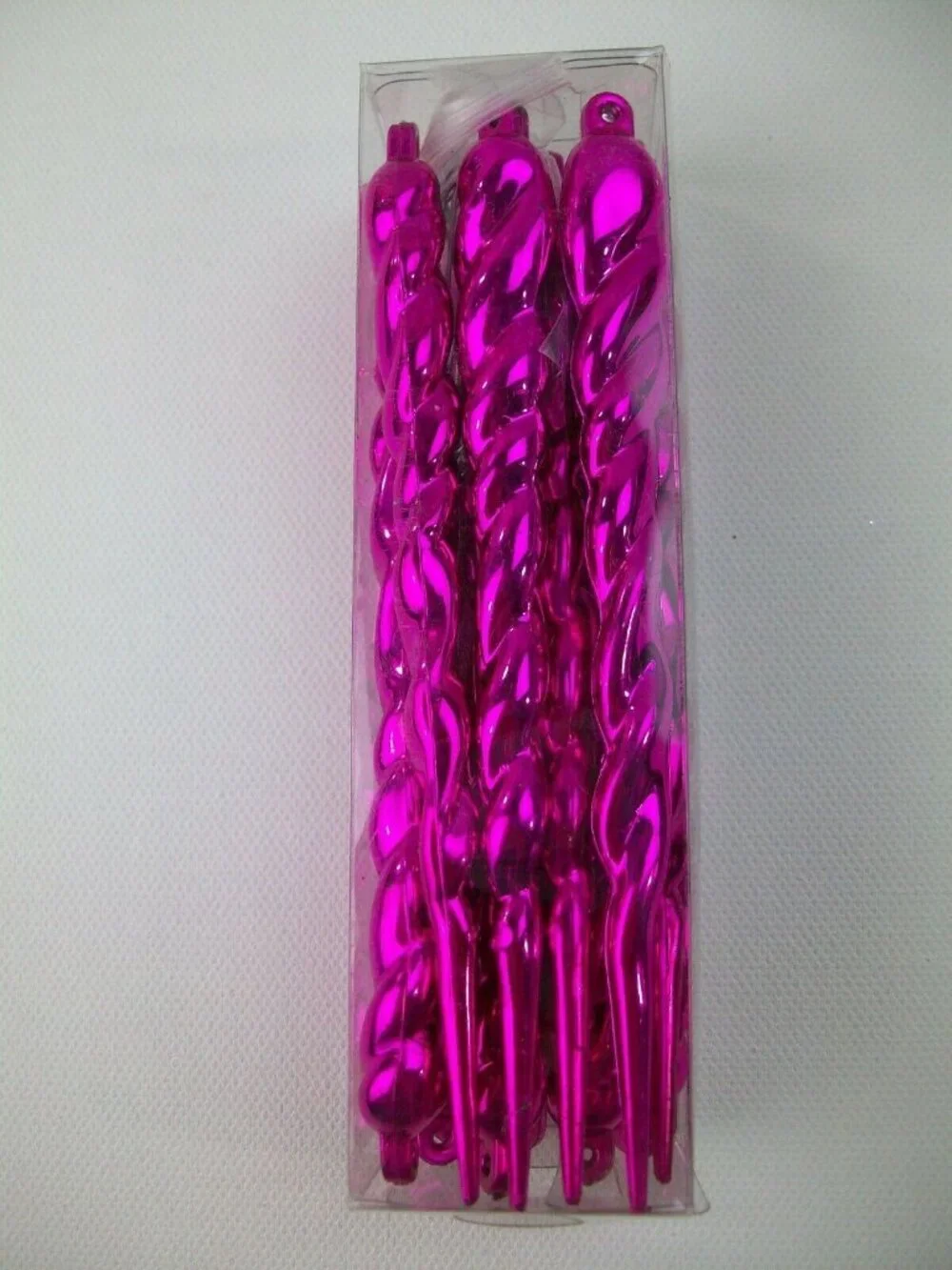 Jingle Pop Binned Hot Pink Shiny Icicle Ornament Set 15 Count Target